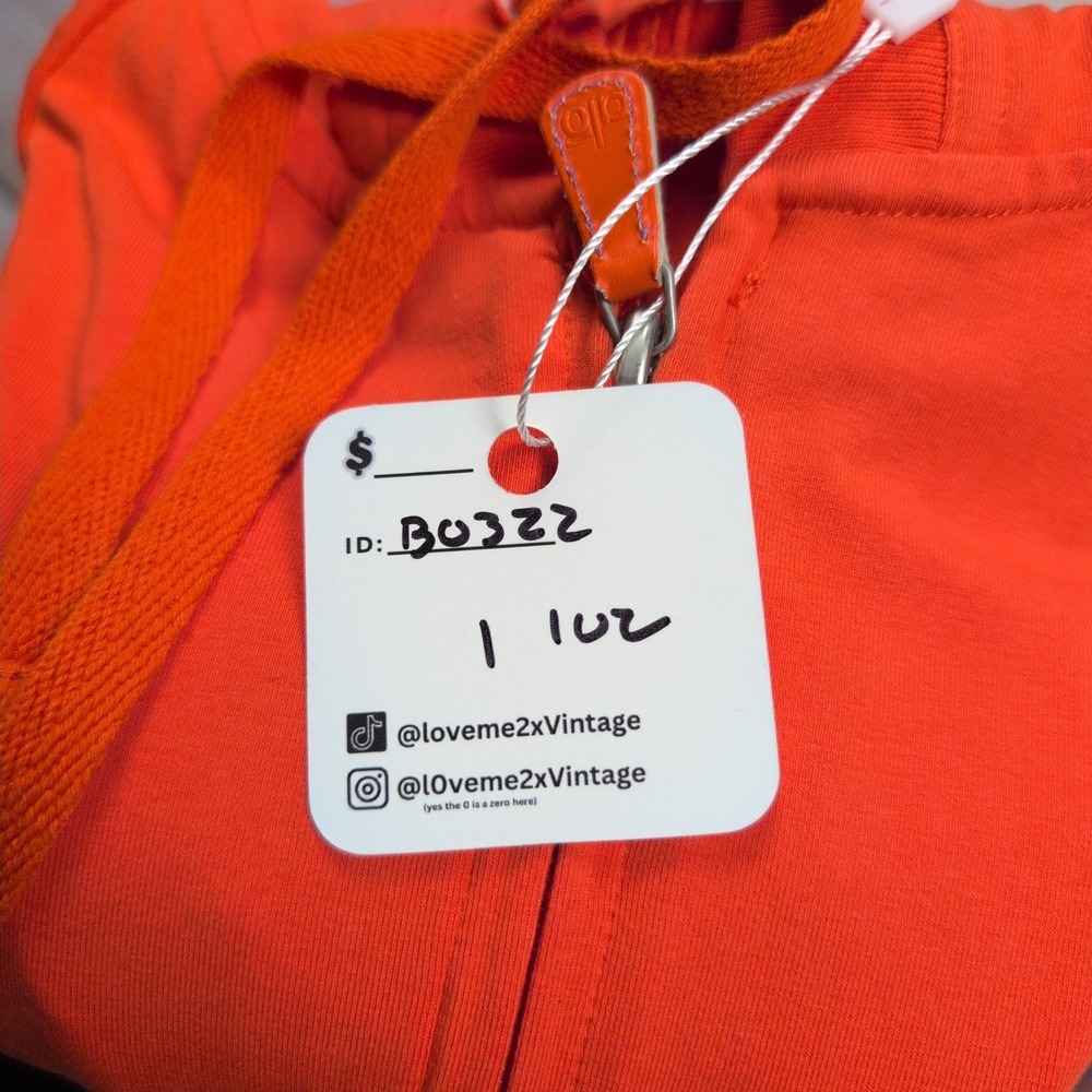 Alo Yoga Full Zip Hoodie‎ Jacket Women's Medium Orange Activewear Striped Hood - Picture 7 of 7